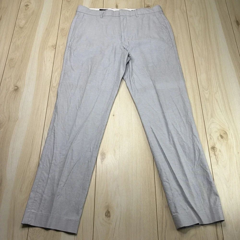 J. Crew Thompson Nailhead Gray Cotton Suit Mens 36S 31x30